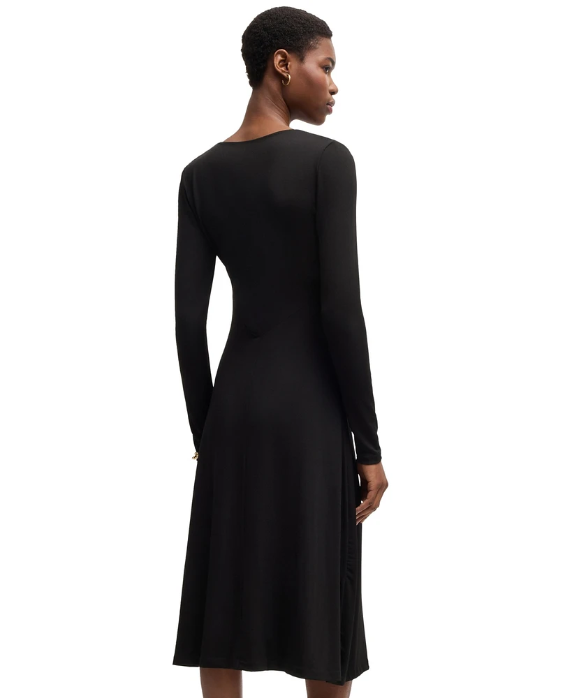Boss by Hugo Women's Stretch Crepe Twist-Front Dress