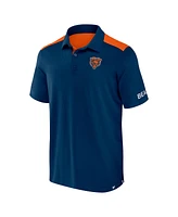 Fanatics Men's Navy/Orange Chicago Bears Color Block Polo Shirt
