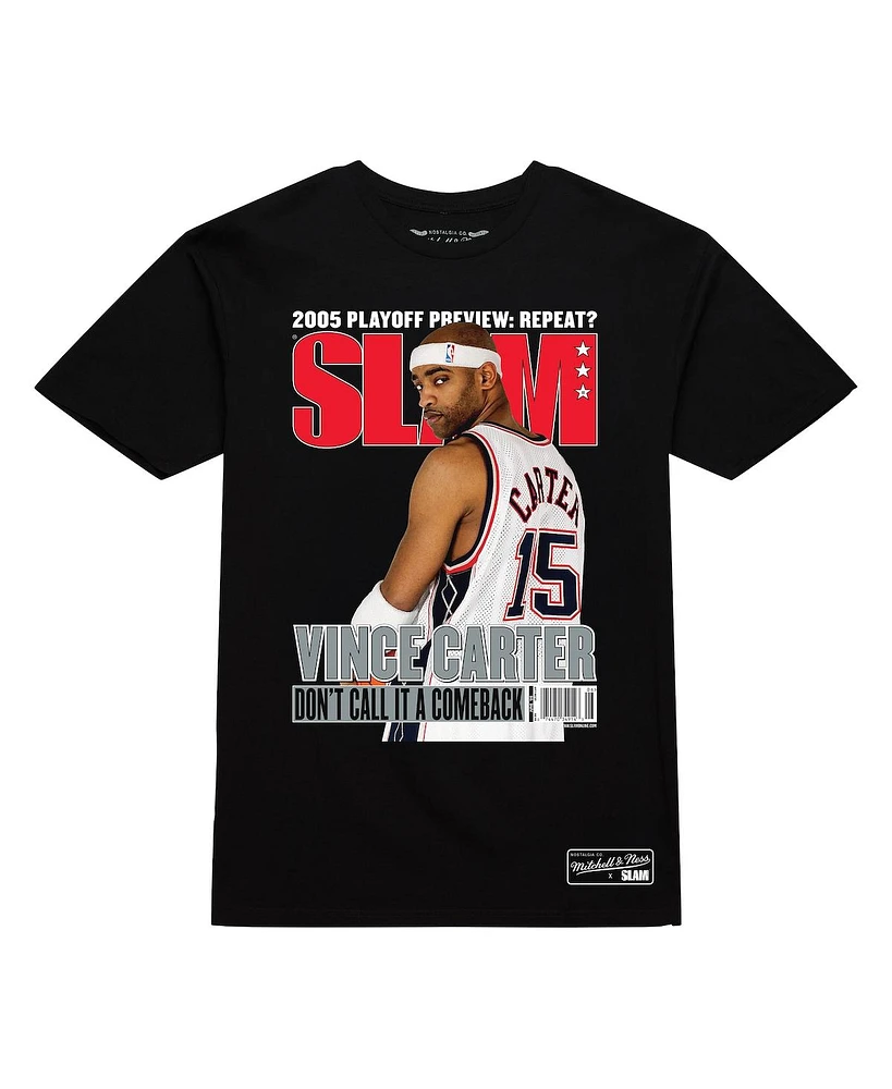 Mitchell & Ness Men's and Women's Vince Carter Black New Jersey Nets Don't Call It A Comeback Slam Cover T-Shirt