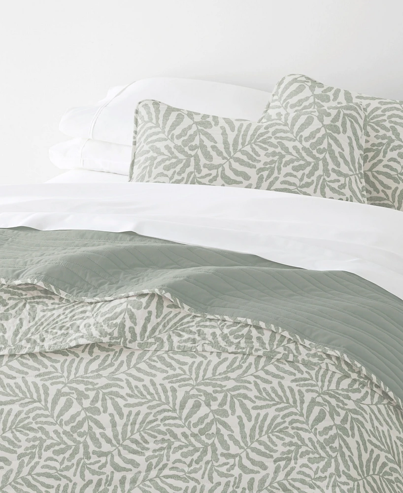 ienjoy Home Tossed Ferns Reversible 3-Pc. Quilt Set