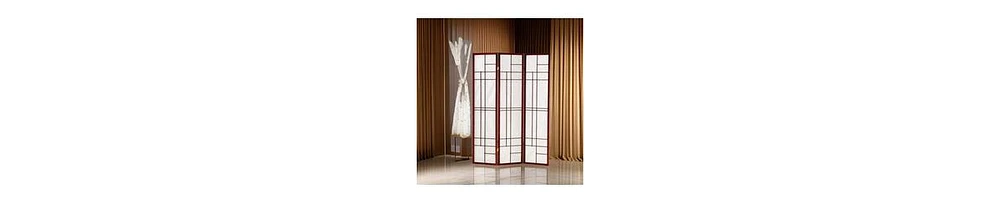 3-Panel Wooden Folding Screen – Traditional Room Partition & Privacy Divider