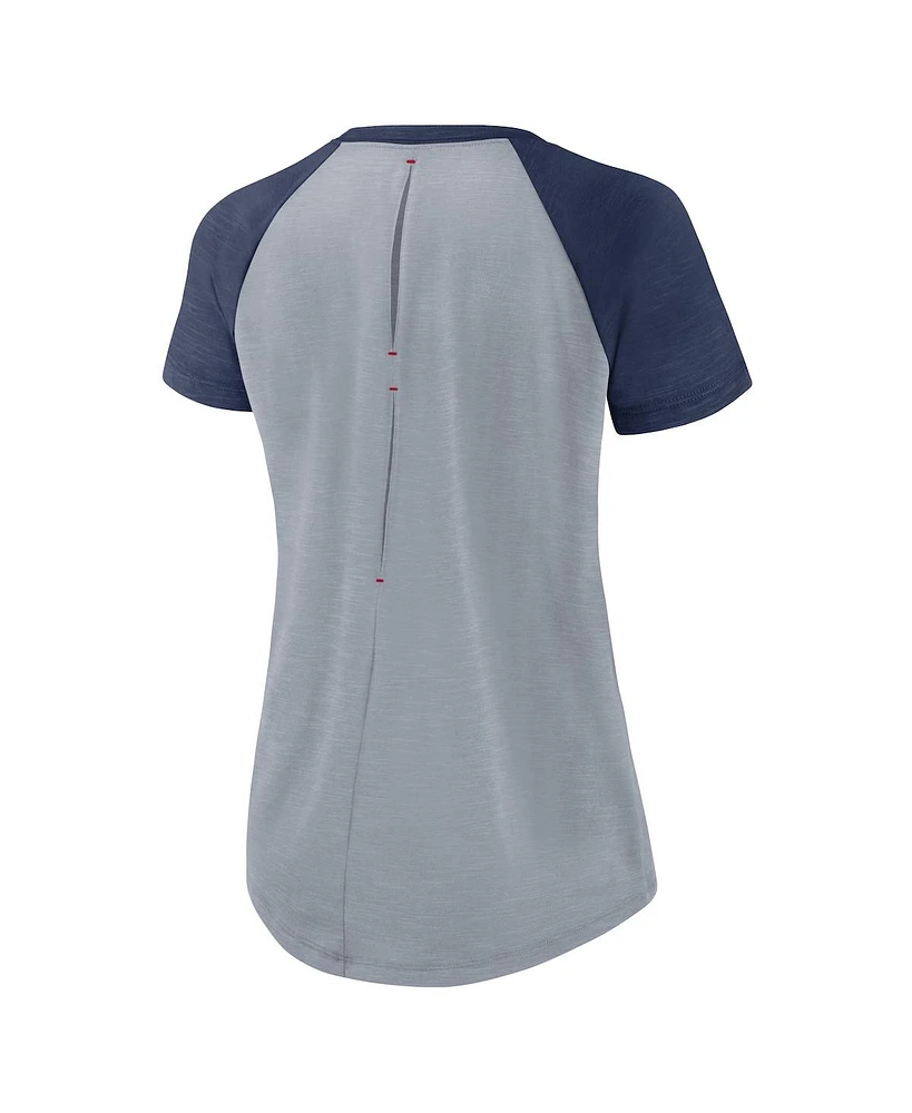 Nike Women's Heather Gray Los Angeles Angels Summer Breeze Raglan Fashion T-Shirt