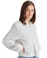 Steve Madden Women's Ardine Linen-Blend Bomber Jacket