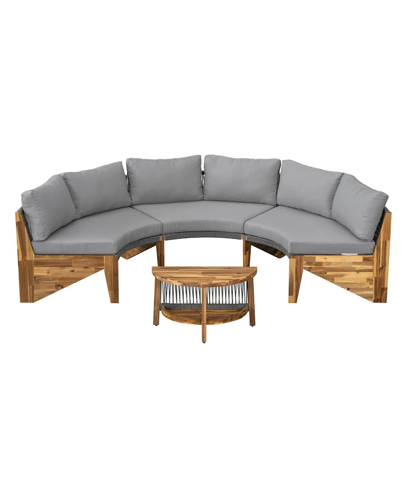 6-Person Outdoor Seating Set w/Cushions & Coffee Table