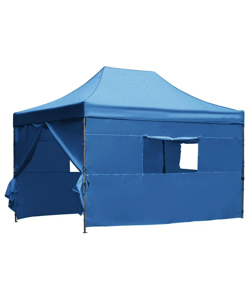 10x15 Pop-Up Canopy Tent, Waterproof, Uv Protection, Adjustable Height