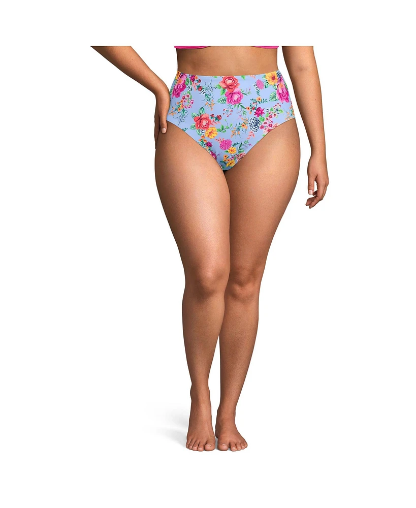 Lands' End Plus Cheeky High Waisted Bikini Bottoms