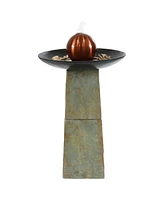 38" H Decorative Orb Slate Outdoor Water Fountain