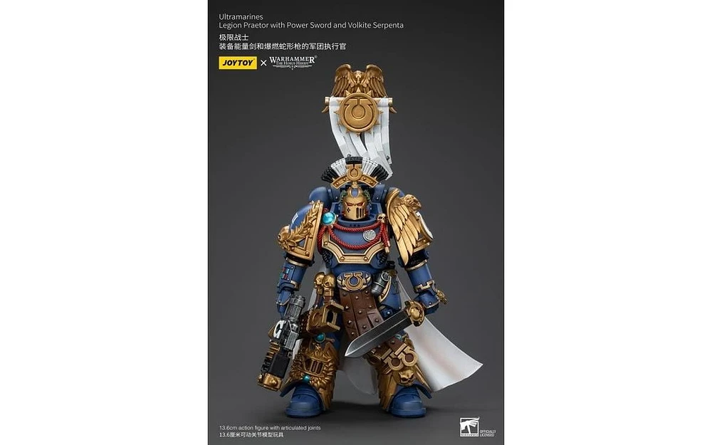 Ultramarines Legion Praetor with Power Sword and Volkite Serpenta 1/18 Scale | Warhammer 40K: The Horus Heresy | Joy Toy