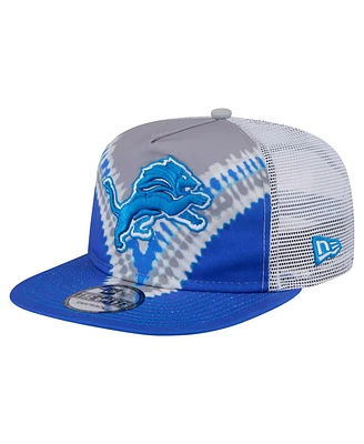 New Era Men's Gray/Blue Detroit Lions Throwback Dye Golfer Snapback Hat