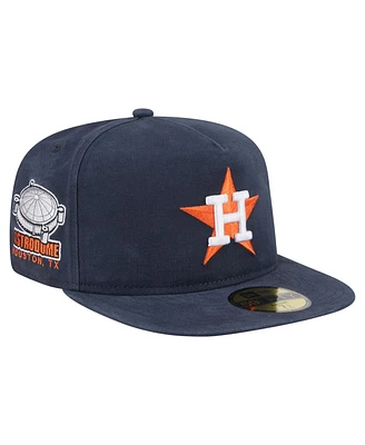 New Era Men's Navy Houston Astros Championship Side Flag A-Frame 59FIFTY Fitted Hat