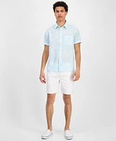 Sun + Stone Men's Bodhi Short Sleeve Linen Blend Button-Front Shirt, Exclusively at Macy's