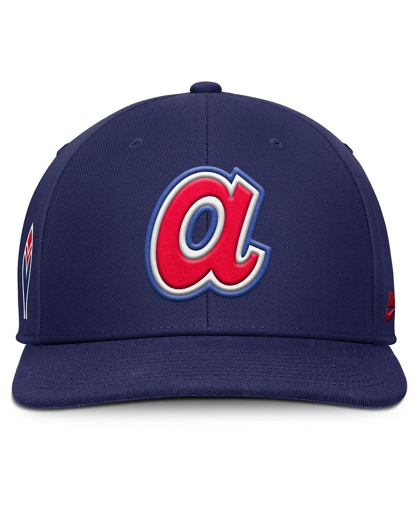 Nike Men's Navy Atlanta Braves Pro Performance Snapback Hat
