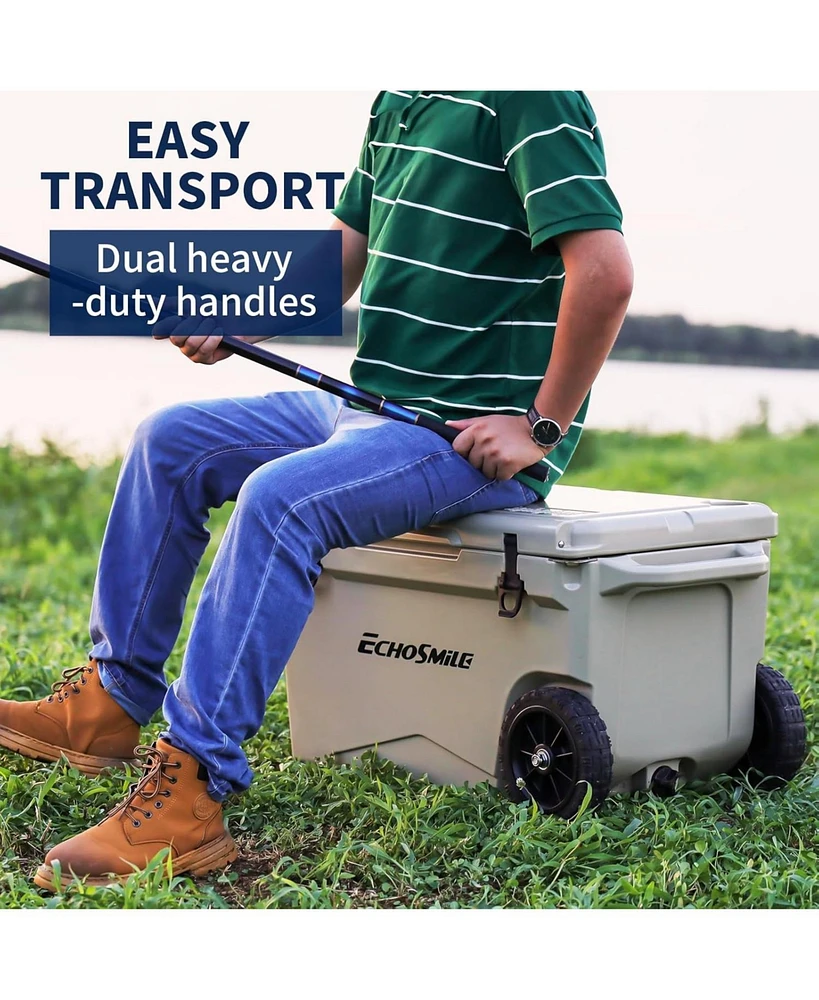 EchoSmile 75 Quart Rotomolded Cooler, Built to Stand up The Rigors of Journey