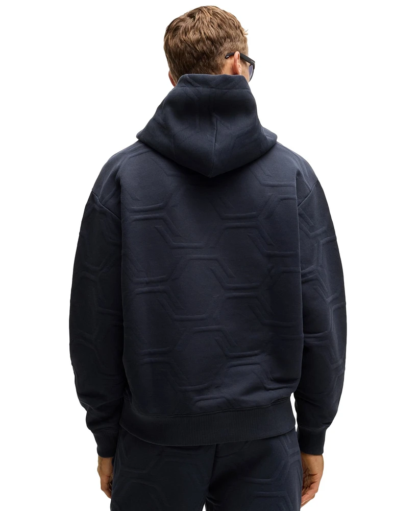 Boss by Hugo Men's Hexagonal Quilting Relaxed-Fit Hoodie
