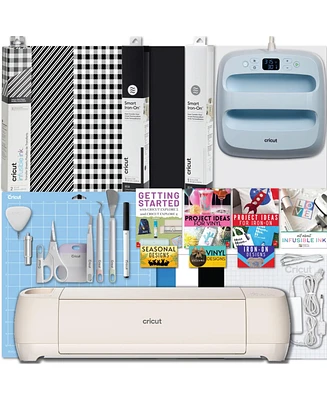 Cricut Explore 4 Cutting Machine and Easy Press 3 Combo with Htv Materials Bundle