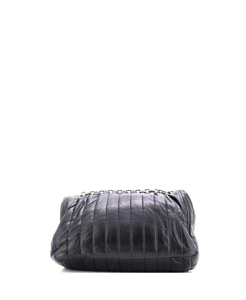 Pre-Owned Balenciaga Medium Monaco Chain Flap Shoulder Bag Quilted Leather