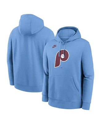 Nike Men's Light Blue Philadelphia Phillies Cooperstown Collection Logo Club Pullover Hoodie