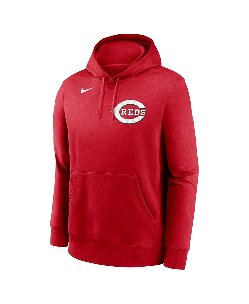 Nike Men's Elly De La Cruz Red Cincinnati Reds Player Name Number Club Pullover Hoodie