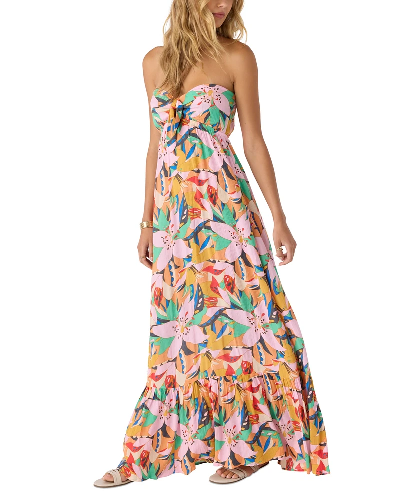 O'Neill Juniors' Isadora Printed Strapless Maxi Dress