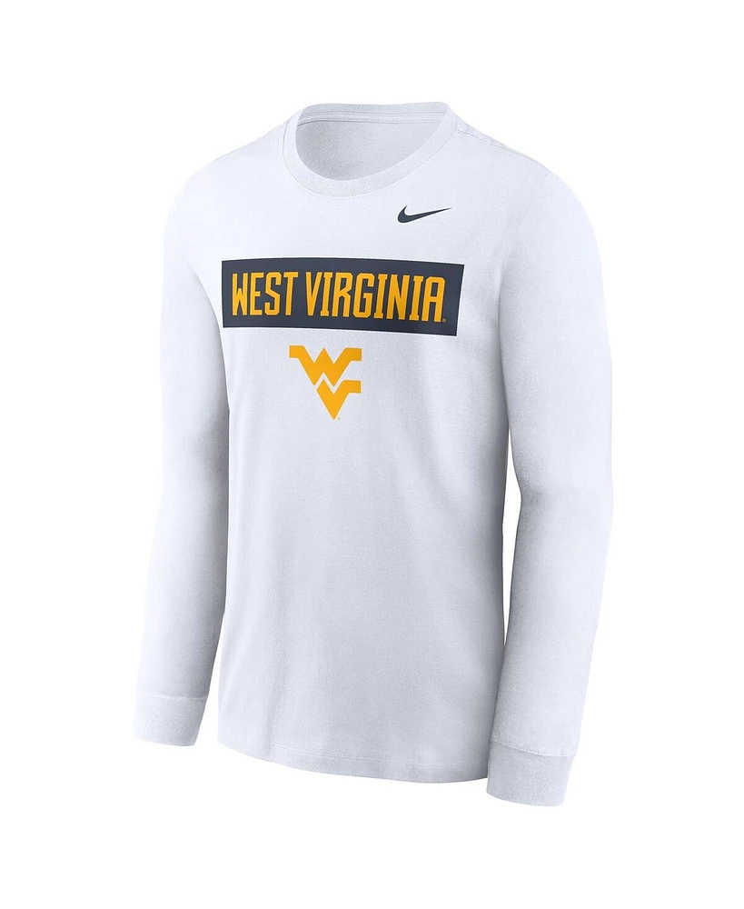 Nike Men's White West Virginia Mountaineers Two-Hit Classic Location Long Sleeve T-Shirt