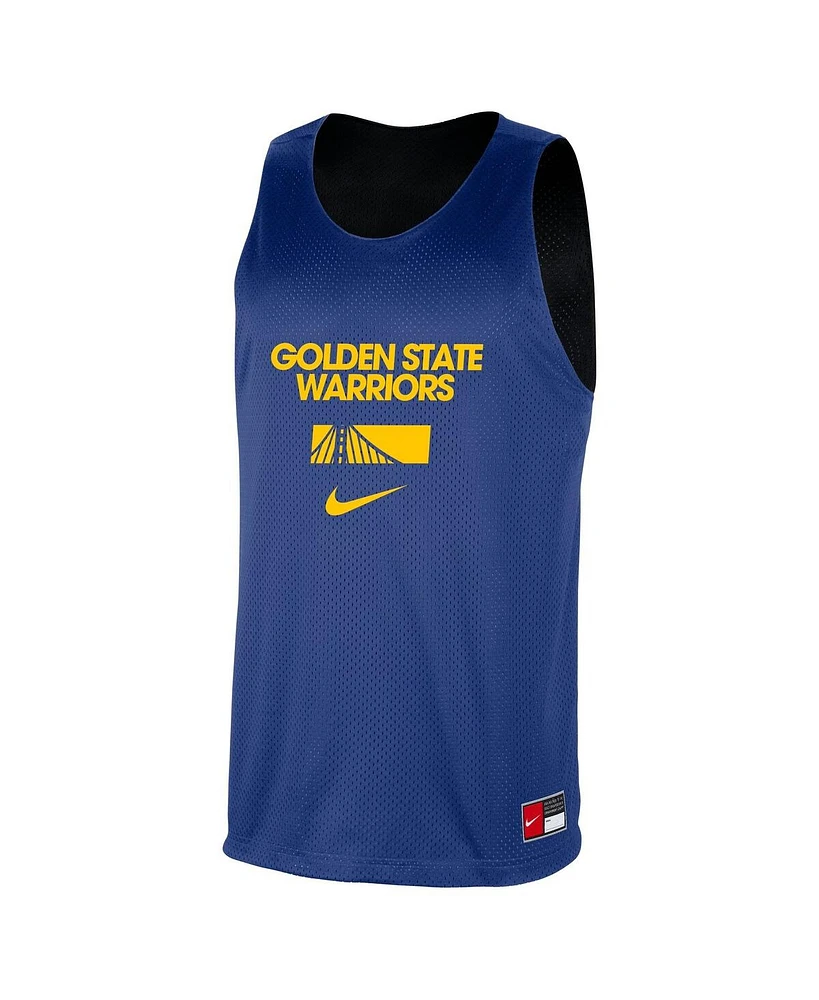 Nike Men's Royal/Black Golden State Warriors Courtside Reversible Mesh Practice Jersey