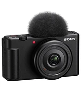 Sony Zv-1F Vlogging Camera, Black Bundle with ACCVC1 Vlogger Accessory Kit, Corel Pc Software Kit, Shoulder Bag, Cleaning Kit