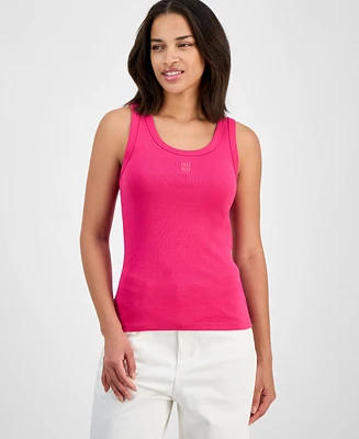 Hugo Women's Logo Scoop-Neck Knit Tank Top