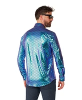 OppoSuits Men's Shirt - Long Sleeve Shiny Snake Gold