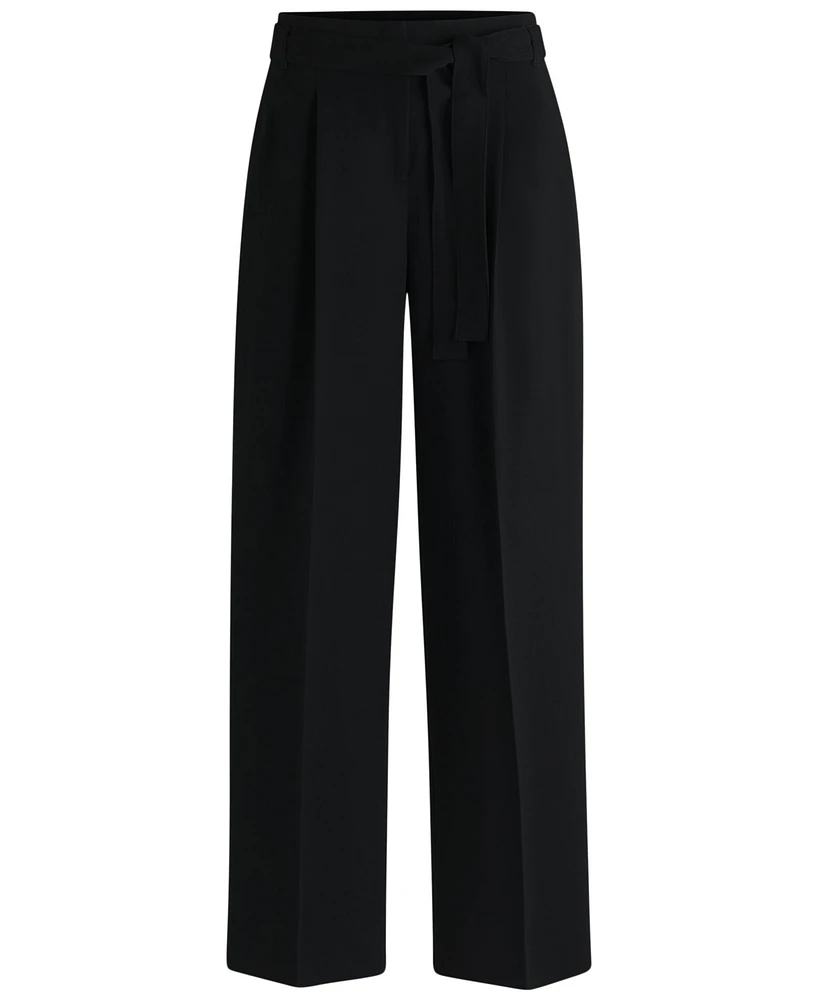 Boss by Hugo Women's Japanese Crepe Relaxed-Fit Trousers