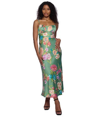 B Darlin Juniors' Emma Satin Strappy-Back Midi Dress