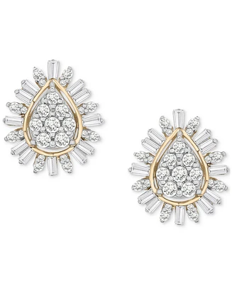 Wrapped in Love Diamond Teardrop Cluster Stud Earrings (1/2 ct. tw) in 14k Gold, Exclusively at Macy's