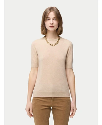 Gobi Cashmere Women's Organic Color Crew Neck Top