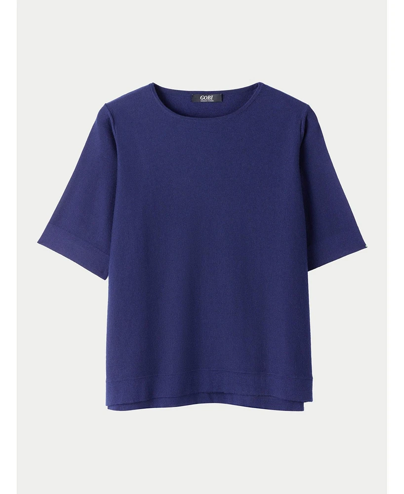Gobi Cashmere Women's Box-Cut Cotton Silk Blend T-Shirt