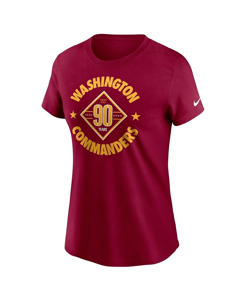 Nike Women's Burgundy Washington Commanders 90th Anniversary T-Shirt