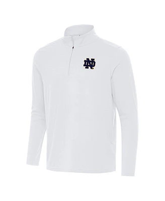 Antigua Men's White Notre Dame Fighting Irish Intent Quarter-Zip Top