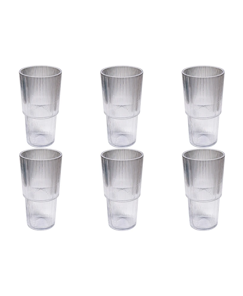 Abode Homewares Fine Ribbed Jumbo Glasses, Set of 6