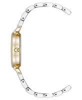 Anne Klein Women's Quartz Oval Roman Numeral Two-Tone Metal Alloy and Black Dial Watch, 25mm