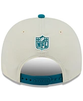 New Era Men's Cream/Teal Jacksonville Jaguars 2025 Nfl Draft A-Frame 9FIFTY Snapback Hat