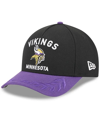 New Era Men's Black/Purple Minnesota Vikings 2025 Nfl Draft 9FORTY A-Frame M-Crown Adjustable Hat