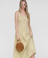 Avec Les Filles Women's Drop-Waist Smocked-Bodice Tank Maxi Dress