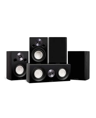 Fluance Reference Compact Surround Sound Home Theater 5.0 Channel Speaker System including 2-Way Bookshelf, Center and Rear Speakers