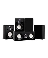 Fluance Reference Compact Surround Sound Home Theater 5.0 Channel Speaker System including 2-Way Bookshelf, Center and Rear Speakers