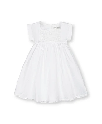 Hope & Henry Toddler Girls Sleeveless Crochet Detail Empire Waist Seersucker Dress