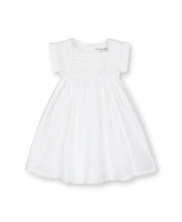Hope & Henry Toddler Girls Sleeveless Crochet Detail Empire Waist Seersucker Dress
