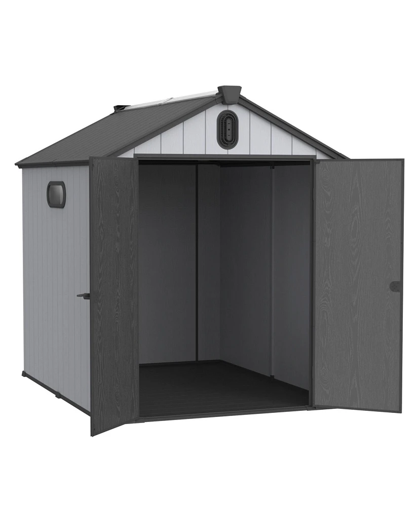 Mondawe 68Ft Resin Plastic Outdoor Storage Shed For Backyard Garden Big Spire Tool Storage