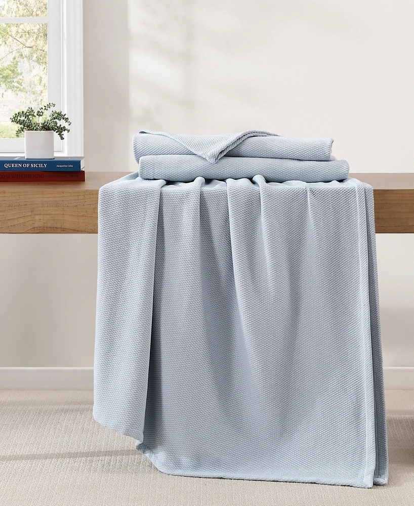 Tommy Hilfiger Pique Solid Cotton Blanket