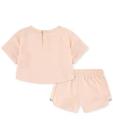 Nike Baby Girls Let's Roll Towel Terry T-Shirt & Shorts, 2 Piece Set