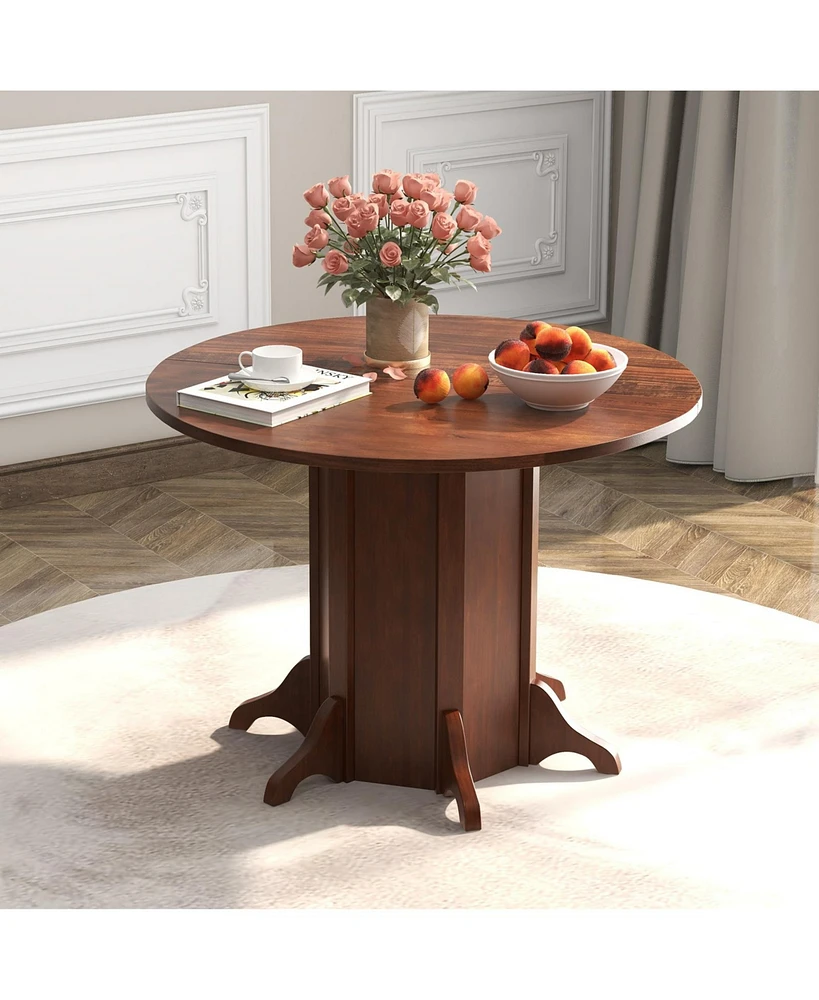 Pedestal Base Round Dining Table for 4-6 People Ideal for Home or Dining Area