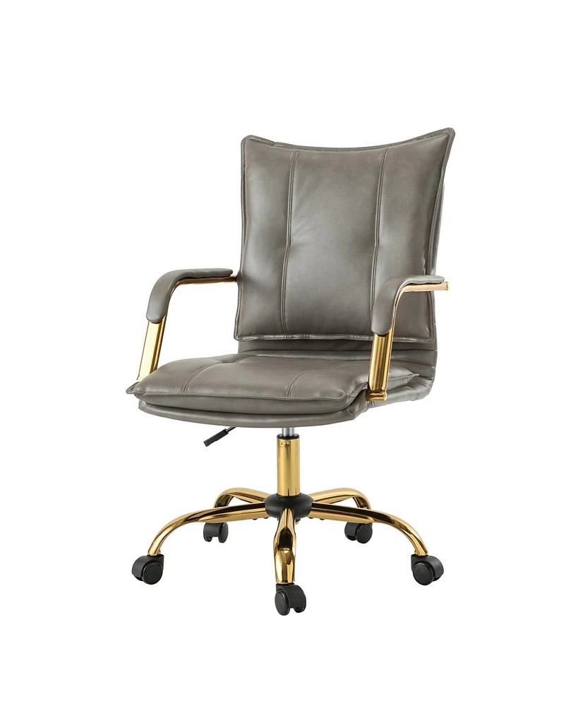 Modern Home Office Desk Chair with Golden Legs