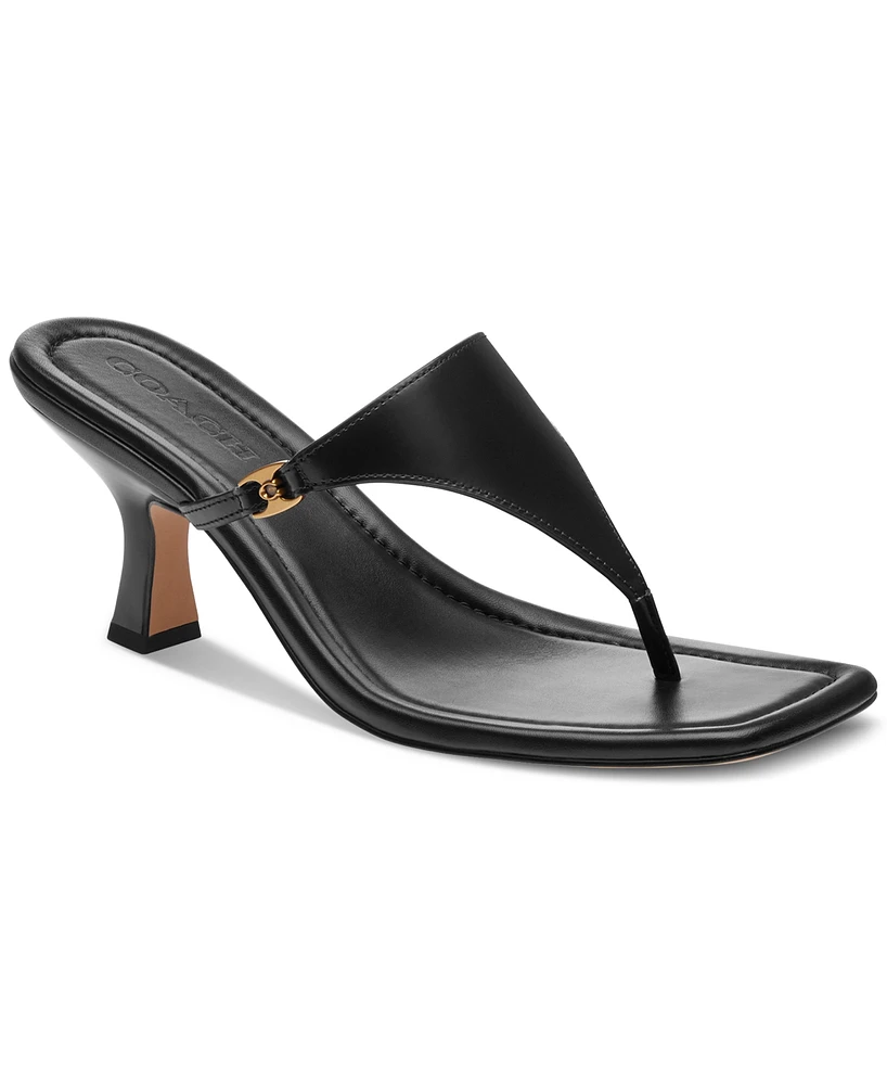 Coach Women's Heritage Hardware Thong Sandals